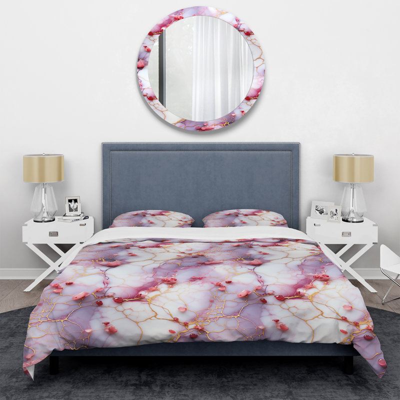 Fantaisie motif de marbre - ensemble de housse de couette en marbre - microfibre de polyester