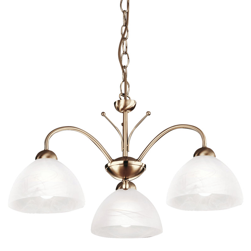 Javi 3 - Light Shaded Chandelier, Antique Brass