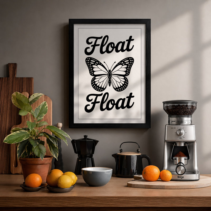Float Among Words Botanical - Print, A1 - 84.1 x 59.4 cm, Black