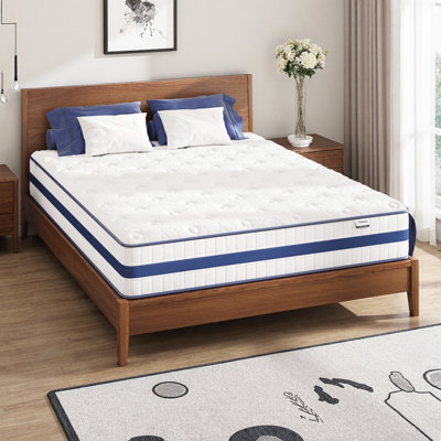 12 Inch Queen Cooling Hybrid Mattress in a Box - Motion Isolation, Pressure Relief & Supportive Memory Foam with Pocket Coils