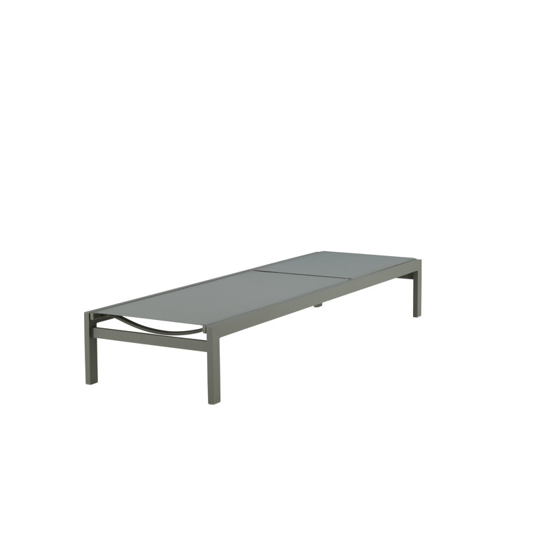 Fen 195cm Long Reclining Single Sun Lounger, Khaki