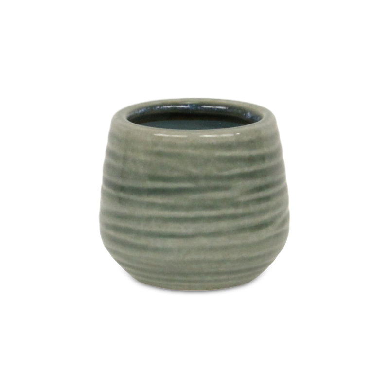 Grazielli Handmade Ceramic Pot Planter, Green