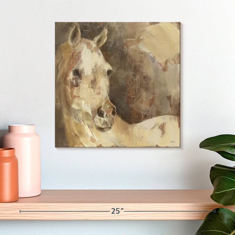 Cheval Brampt impressionnisme, H 16 po x l 16 po