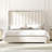 Gerasim Queen Bed Frame with 57" Tall Headboard, Velvet Upholstered Platform Bed, Cream-1935209649-1935209615