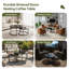 Ensemble de 2 tables basses gigognes en pierre frittée noire brillante pour salon-214039163-214039160