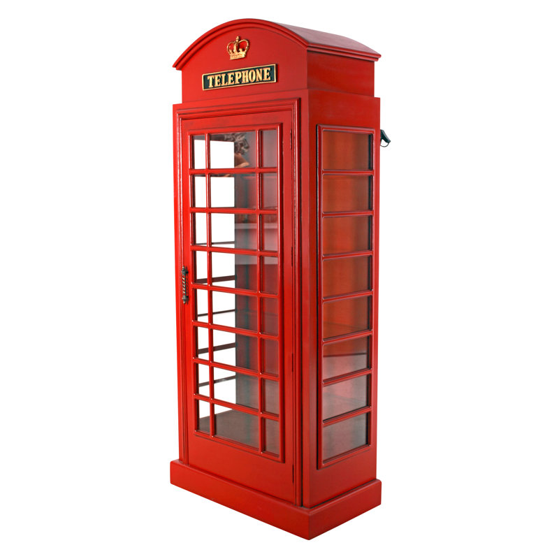 Armoire d'exposition style cabine téléphonique britannique