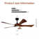 52 Inch Modern Ceiling Fan With 3 Color Dimmable 5 ABS Blades Remote Control Reversible DC Motor With Led Light