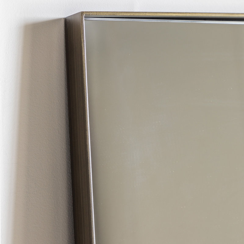 Frine Metal Rectangle Wall Mirror, Bronze
