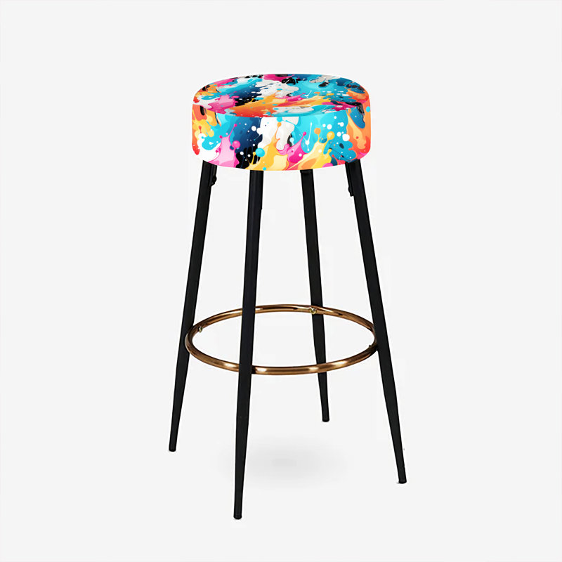 Peinture artistique Splash Dance - Ensemble de 2 tabourets de bar abstraits