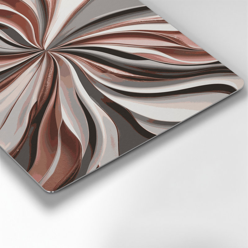 Abstrait fluide, art mural en métal brun 60, H 11 po x l 14 po