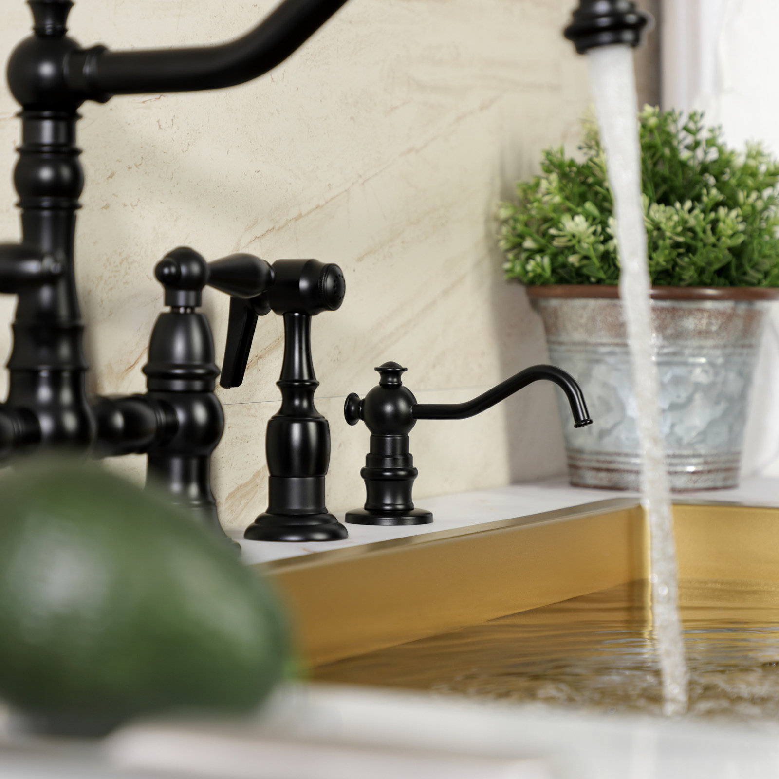 Kingston Brass Vintage Soap Dispenser, Matte Black