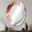 Miroir mural rose et doré à motif abstrait IV-370156269