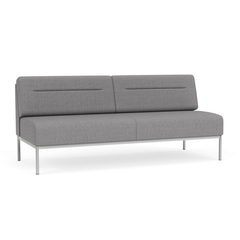Canapé Darsey, Sans alimentation, Argent argent, Gris chambray