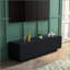 Console de télévision avec un design en spirale unique et moderne avec armoire de rangement et meuble télé à 2 tiroirs pour le salon, la chambre à coucher-129390248