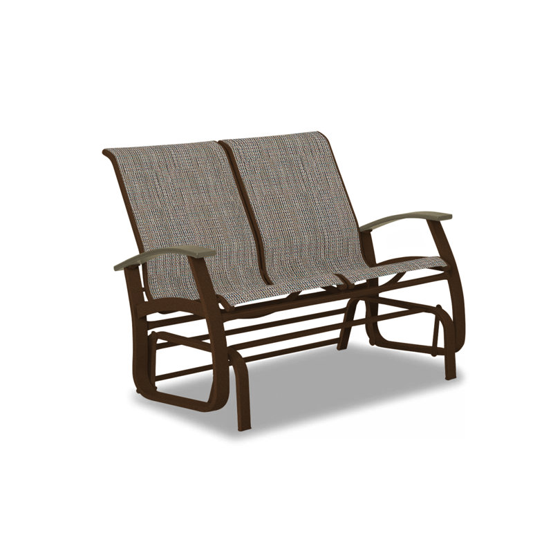Belle Isle Outdoor Glider, Beachwood P40, Textured Kona, Lime 38D Sunbrella®