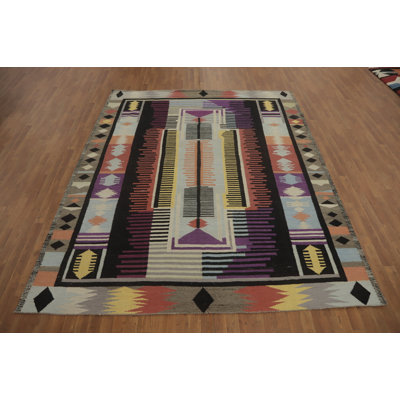 Tapis oriental coloré kilim à motif de légumes 8 x 10