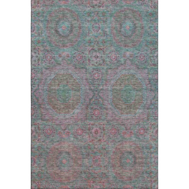 Premium Machine Washable Tara AMF1923 Panels Rug, Rectangle 8' x 10'