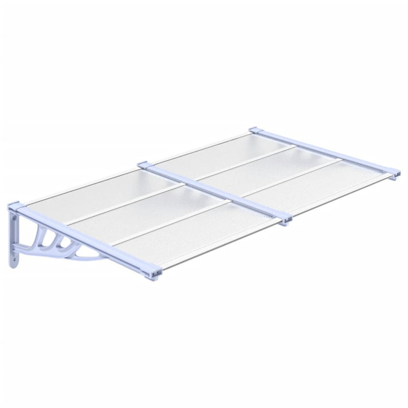 Vidaxl Door Canopy Gray And Transparent Polycarbonate, 10.8" H x 60" W x 35.4" D