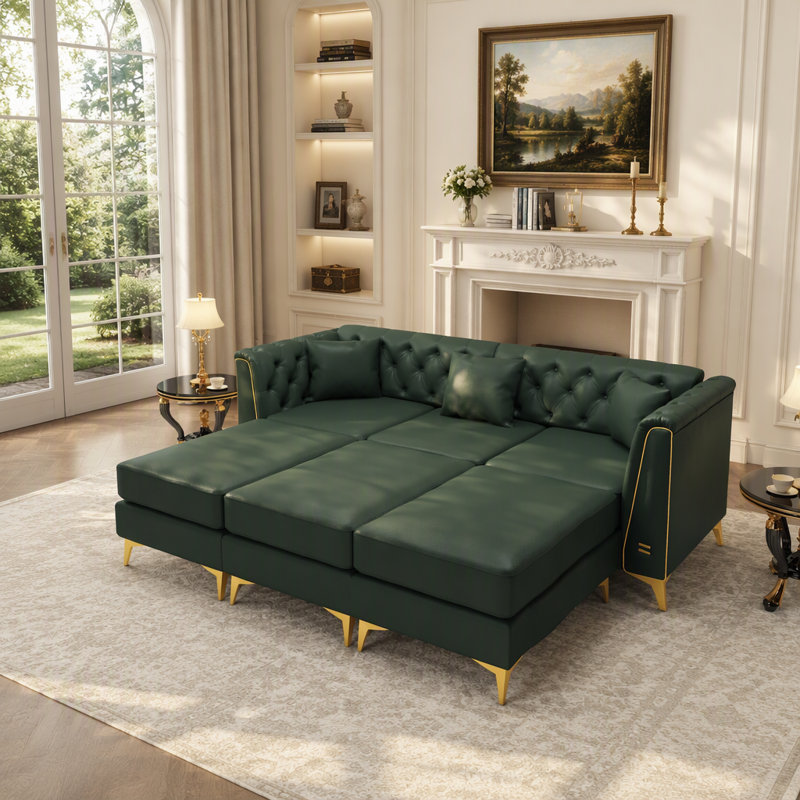 Canapé modulaire Chesterfield avec 3 coussins
