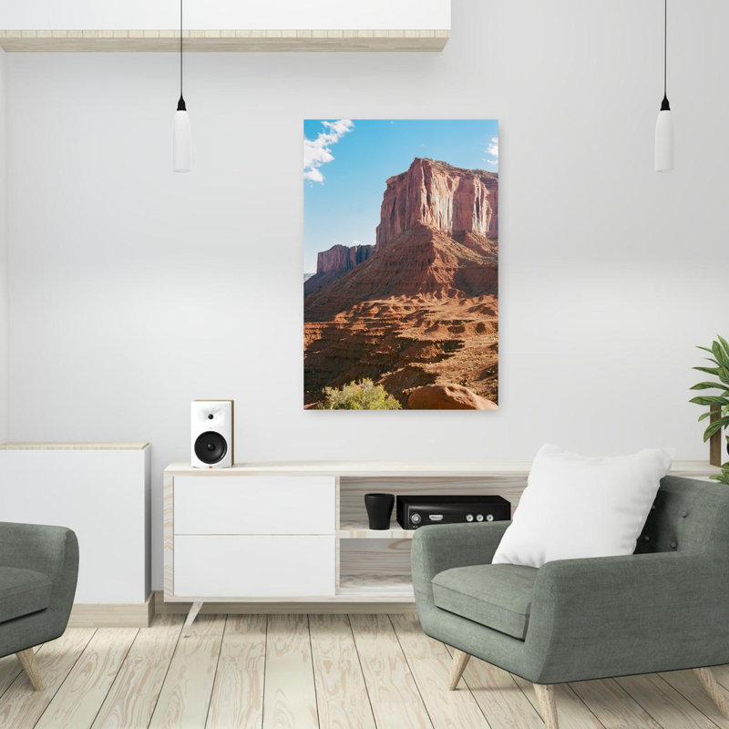 Monument Valley VI Abstract Contemporary Landscape Mountain Wall Art Print 1 Piece Wrapped Canvas Wall Art