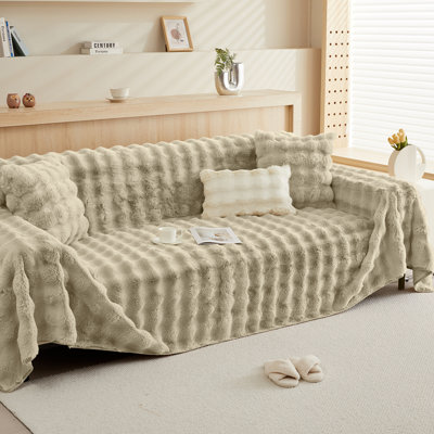 Housse pour coussin carré en fausse fourrure