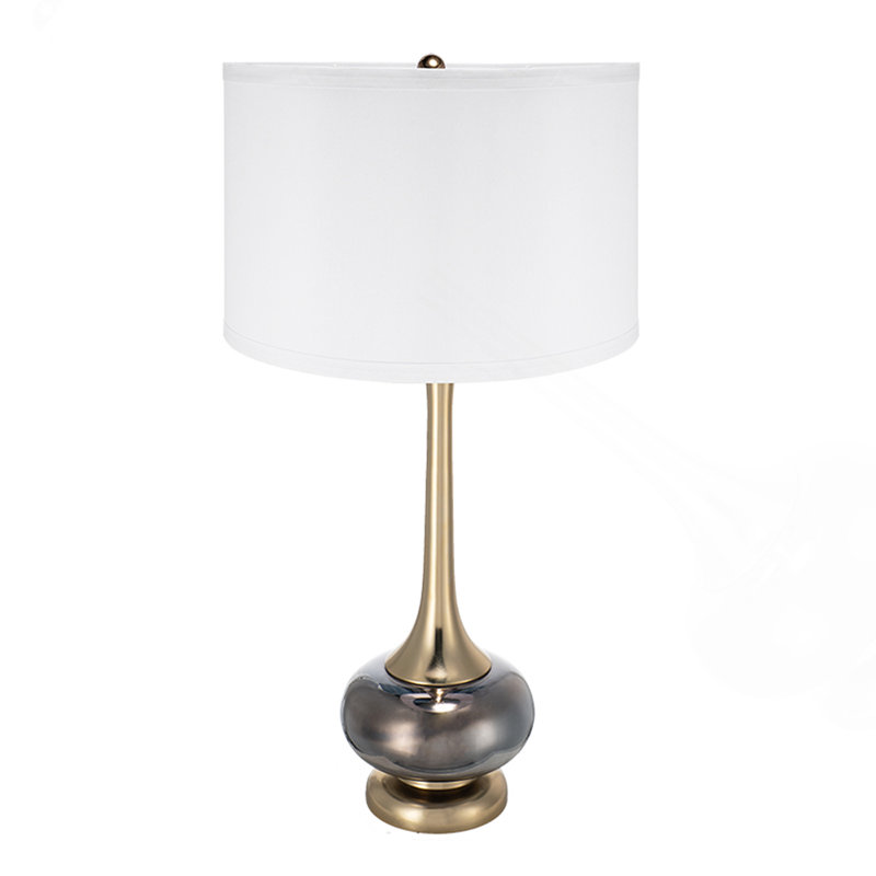 D15x29" Table Lamp With Glass Drum