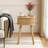 Round End Table with Solid Wood Legs-1350553396
