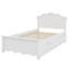 Lit plateforme en bois avec tête de lit et deux tiroirs sous le lit-789716781