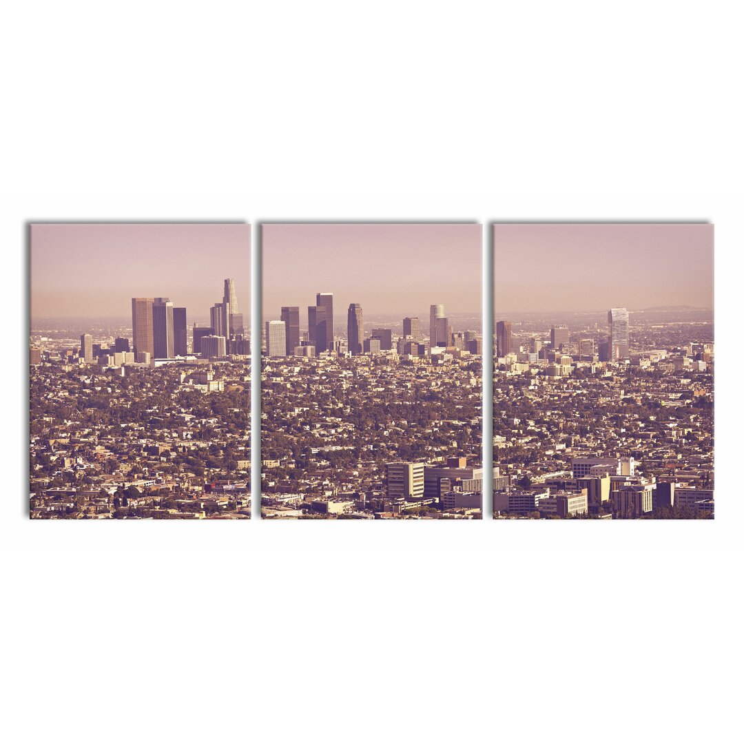 3-tlg. Leinwandbilder-Set Skyline of Los Angeles