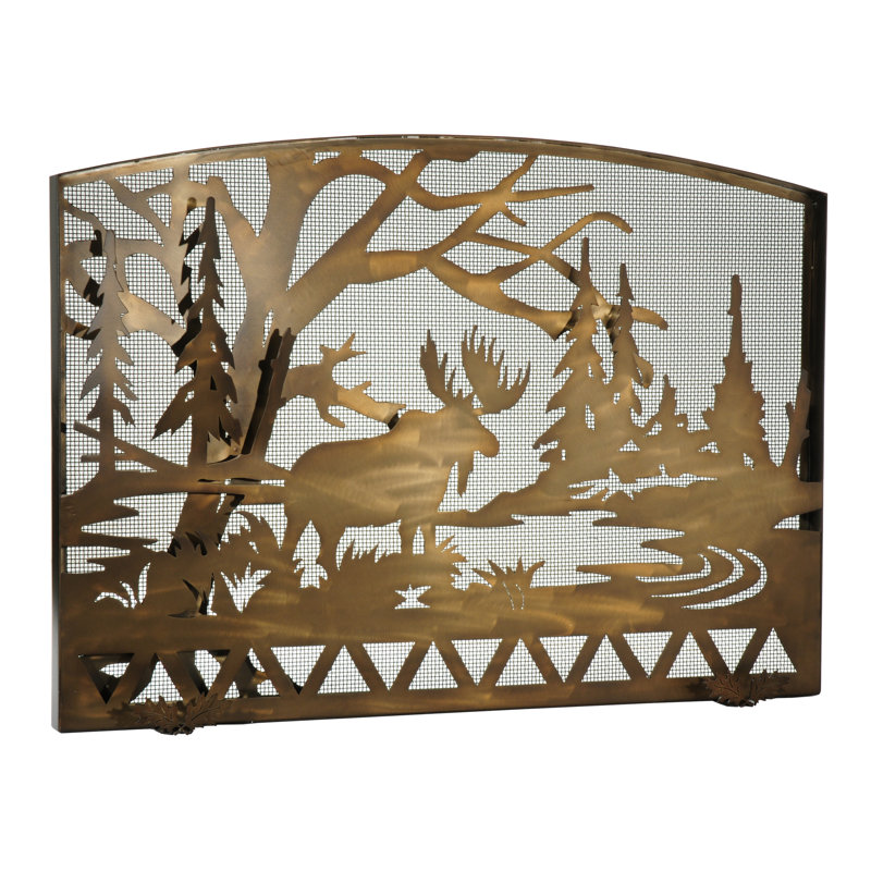 Moose Creek Single Panel Fireplace Screen, 40.25" H x 60" W x 8.5" D