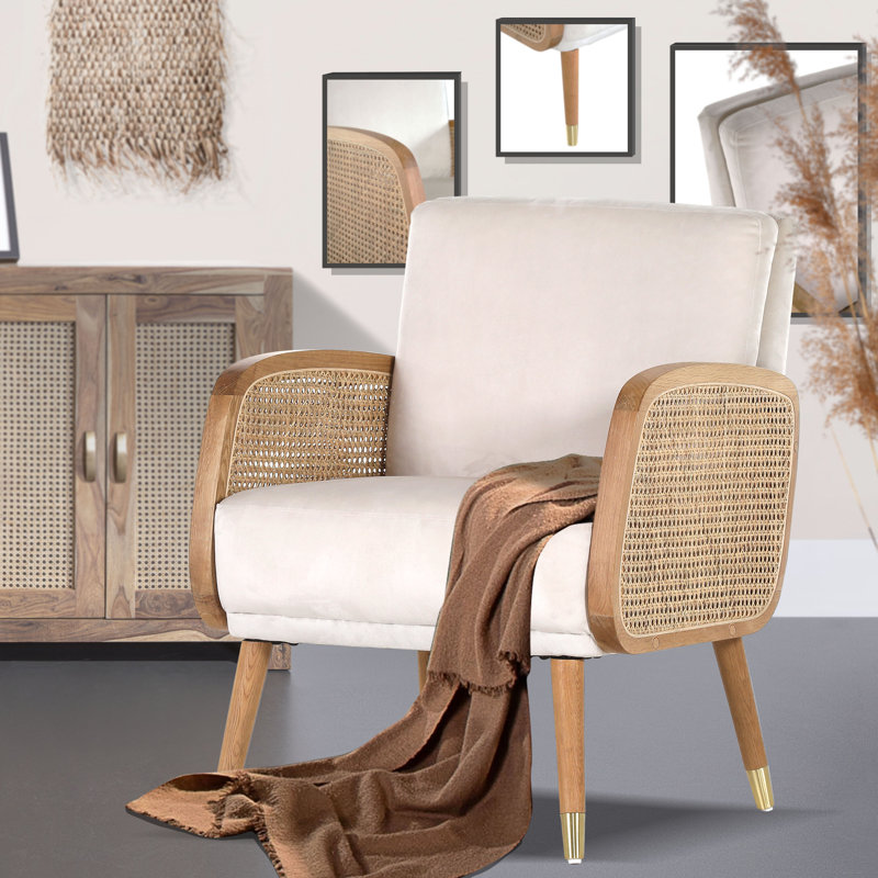 Abi Upholstered Armchair, Beige, Nature, Nature