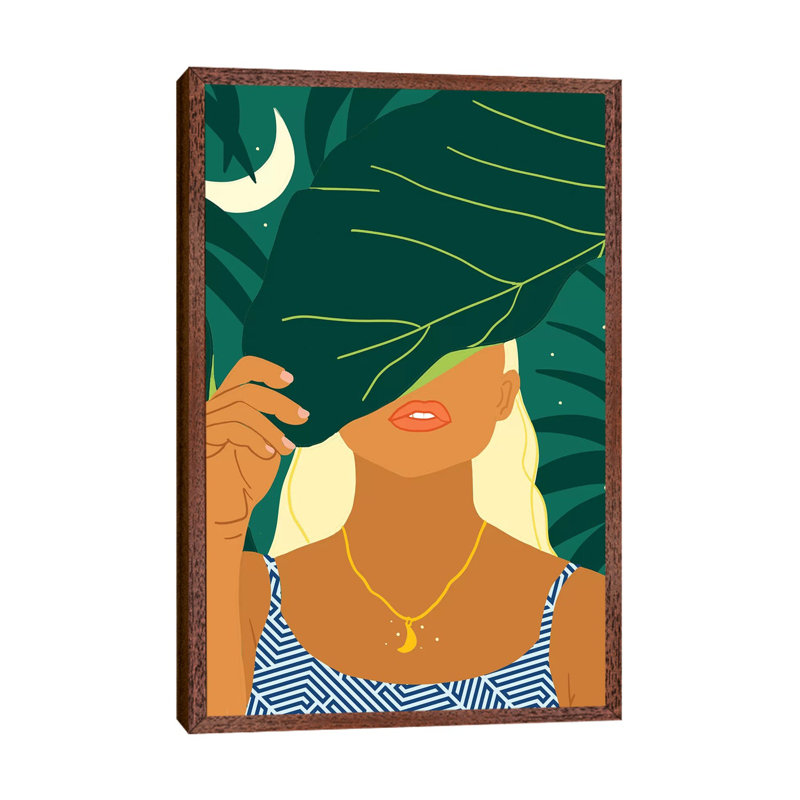 To The Moon And Never Back - Print on Canvas, 66.04 cm H x 45.72 cm W, Classic Brown Wood Framed