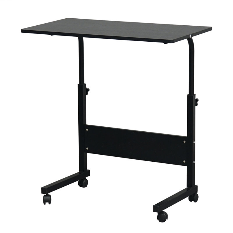 Bureau d'ordinateur en panneau de particules enduit de mélamine FCH avec hauteur réglable et mobile, L 60 po x P 40 po, Noir