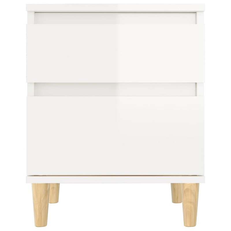 Vandiver 40cm W Bedside Table, High Gloss White