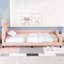Lit de jour rose simple avec revêtement adorable et tête de lit avec oreilles de carton
