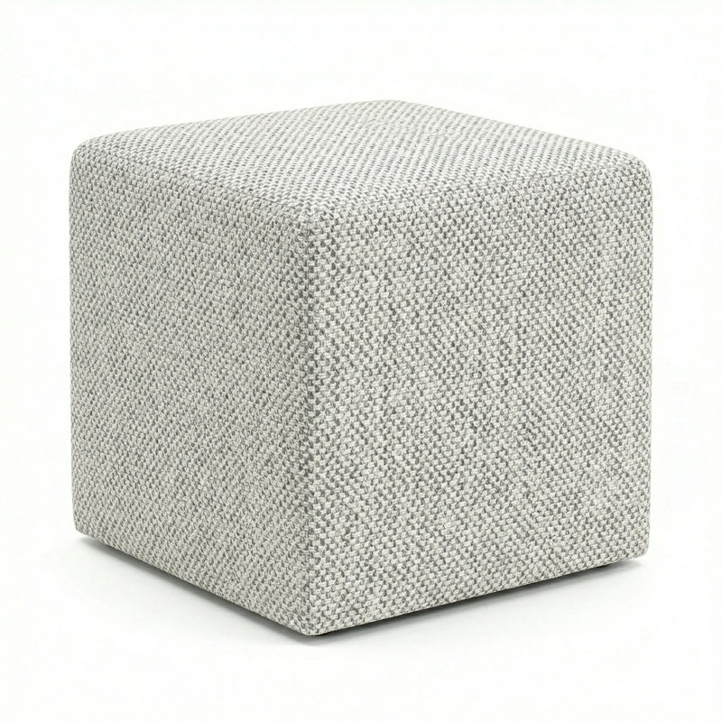Berlin Gardens Lilly Hive 20" Square Pouf, Light Gray
