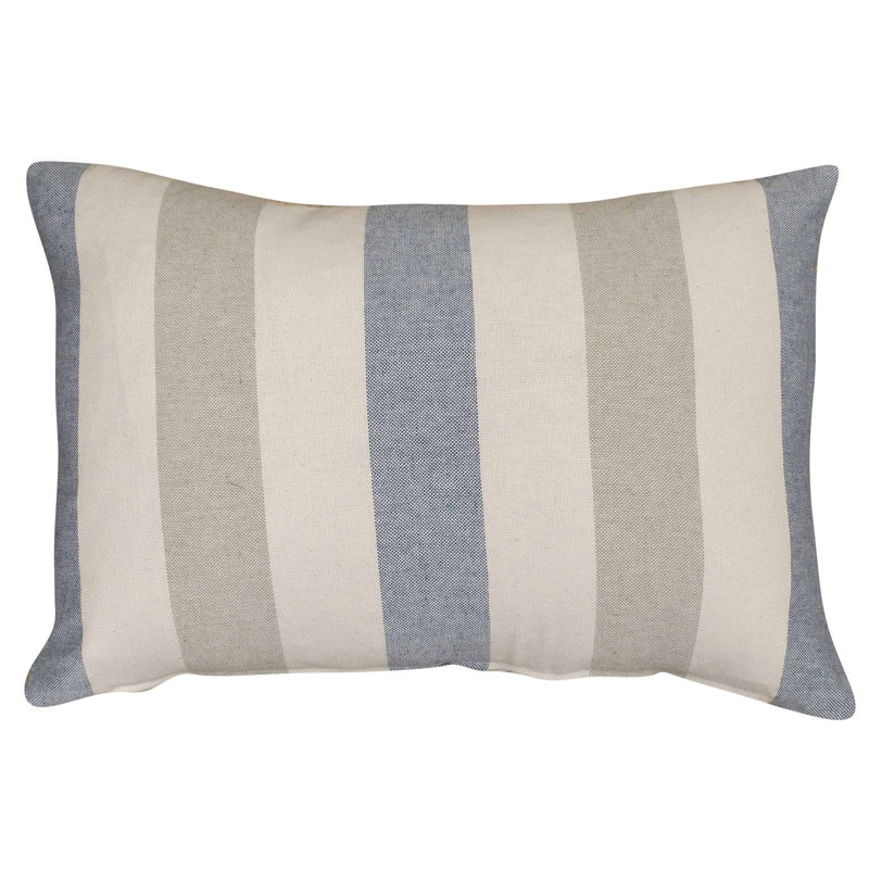 Striped Blue Cushion, 43x30cm, Feather filled