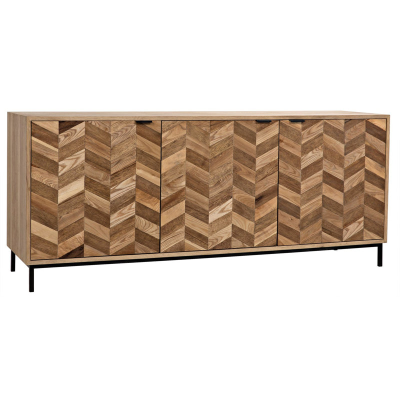 Herringbone 76.5'' W Solid Wood Sideboard
