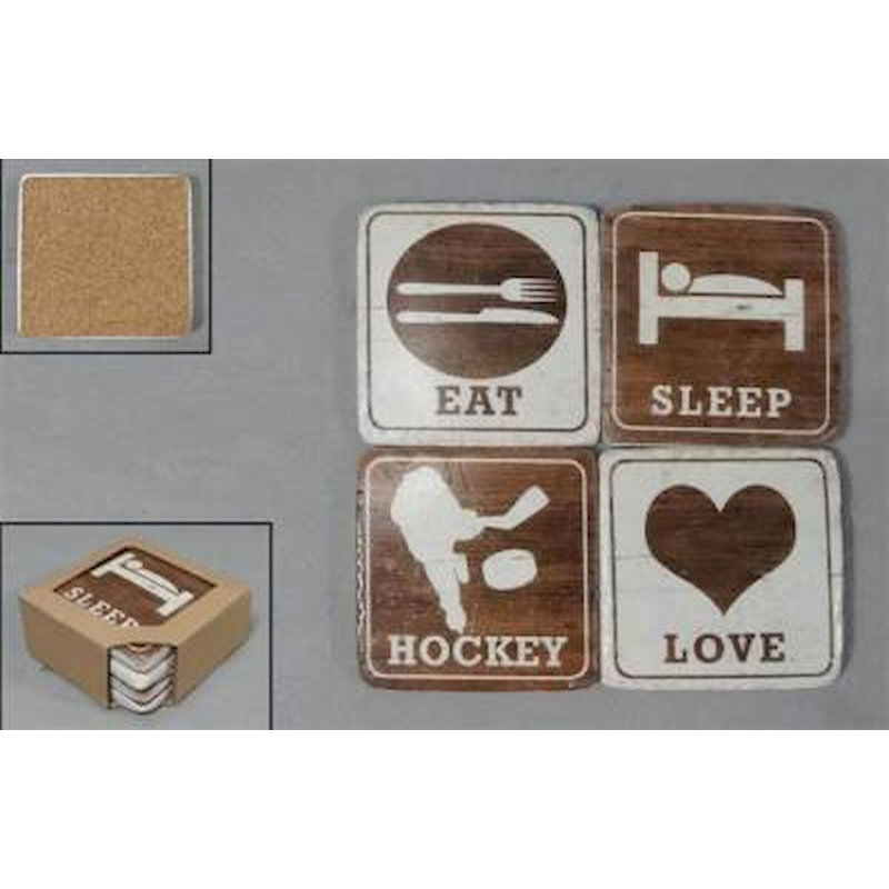 Ensemble sous-verre 2 pièces hockey