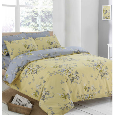 Montevia Cotton Blend Floral Duvet Cover Set with Pillowcases Included