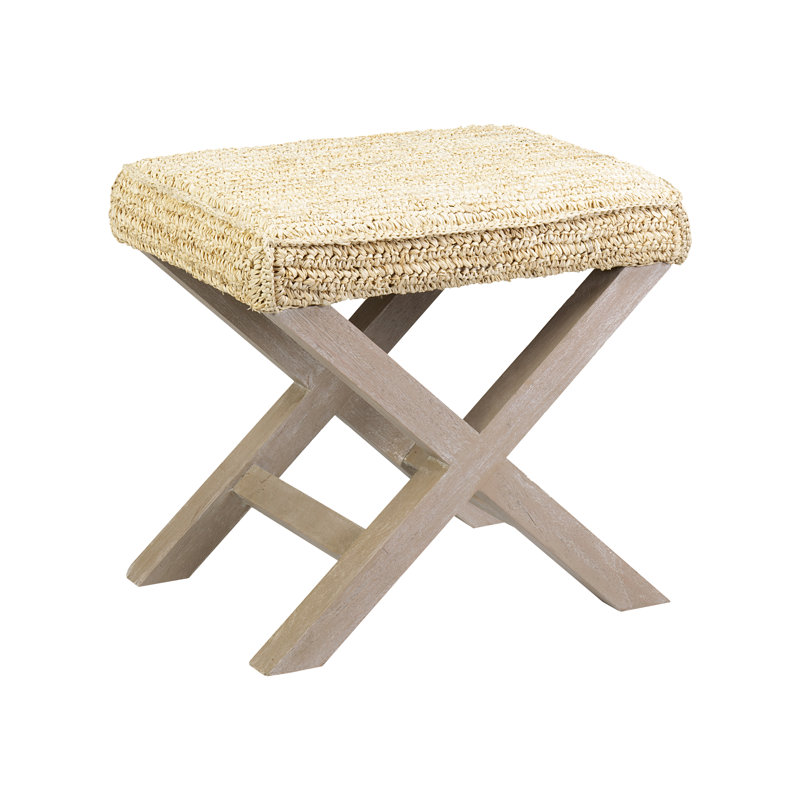 Bowden Solid Wood Accent Stool, Tan