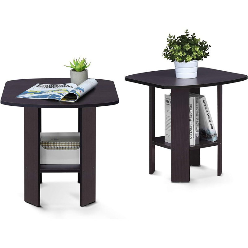 Micha End Table Set with Storage, Dark Walnut, Dark Walnut