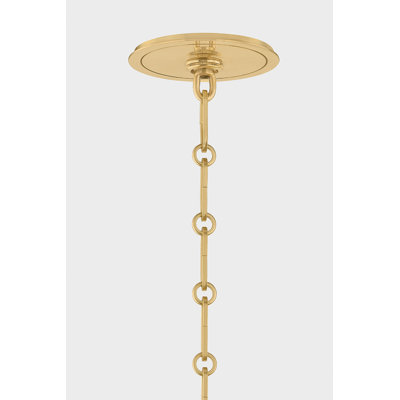 Clivedon Chandelier in Aged Brass/Soft Studio Green by Mark D. Sikes