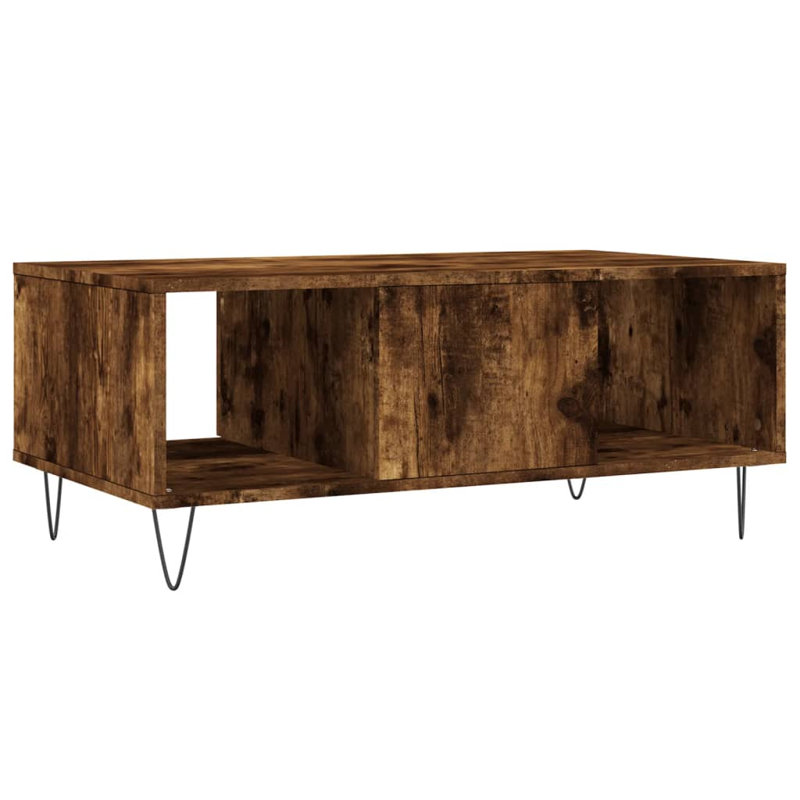 Nairah Four Leg Coffee Table with Storage, Smoked Oak