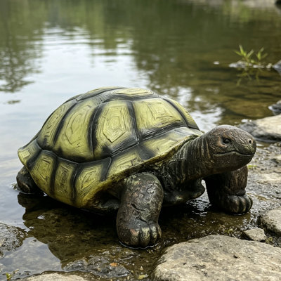 Garden Large Turtle Statues - Fiber Reinforced Concrete Tortoise Sculpture, Garden Sculptures & Statues for Outdoors, Lawn, Yard, Indoor Outdoor Decor