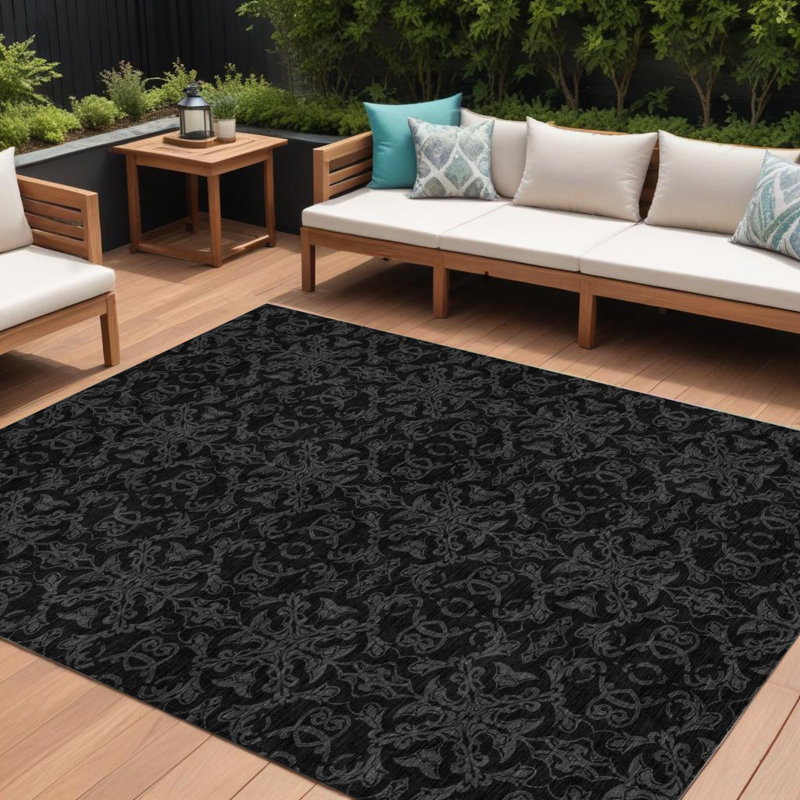 Tapis intérieur lavable 10 pi x 14 pi gris et gris anthracite