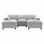Canapé modulaire Basic, canapé modulaire en chenille avec poches de rangement, ensemble de canapé en U à 5 places avec coussins décoratifs, combinaison libre, canapé Cloud moderne avec 2 repose-pieds mobiles-1029328905
