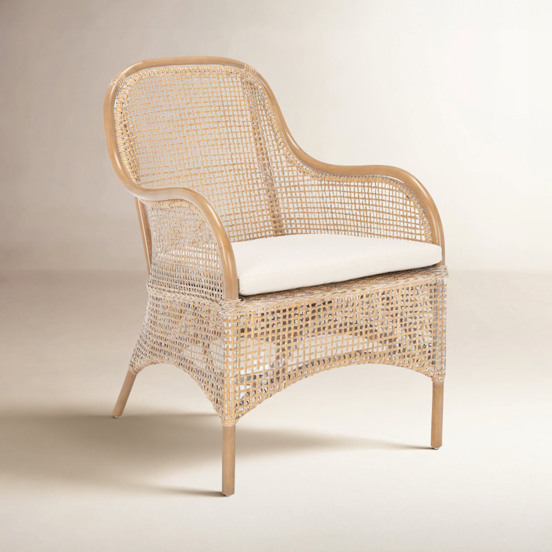 Sparrow Upholstered Armchair, Grey White Wash/White