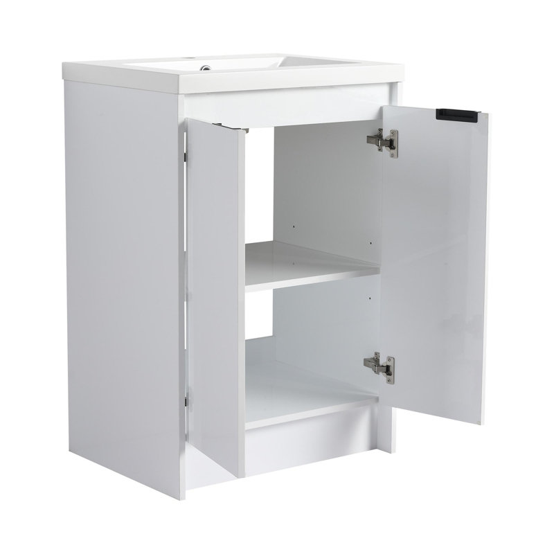 Meuble-lavabo autoportant avec armoire de rangement