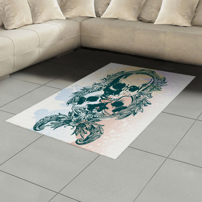 Tapis de la zone verte crâne, Rectangle— 4 pi x 5 pi 8 po
